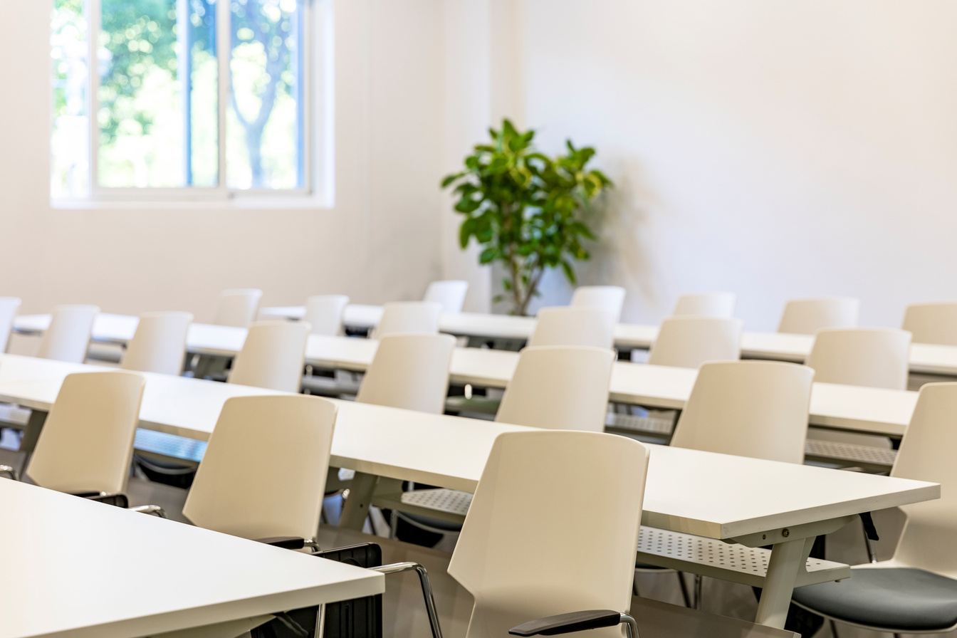 Empty corporate training room